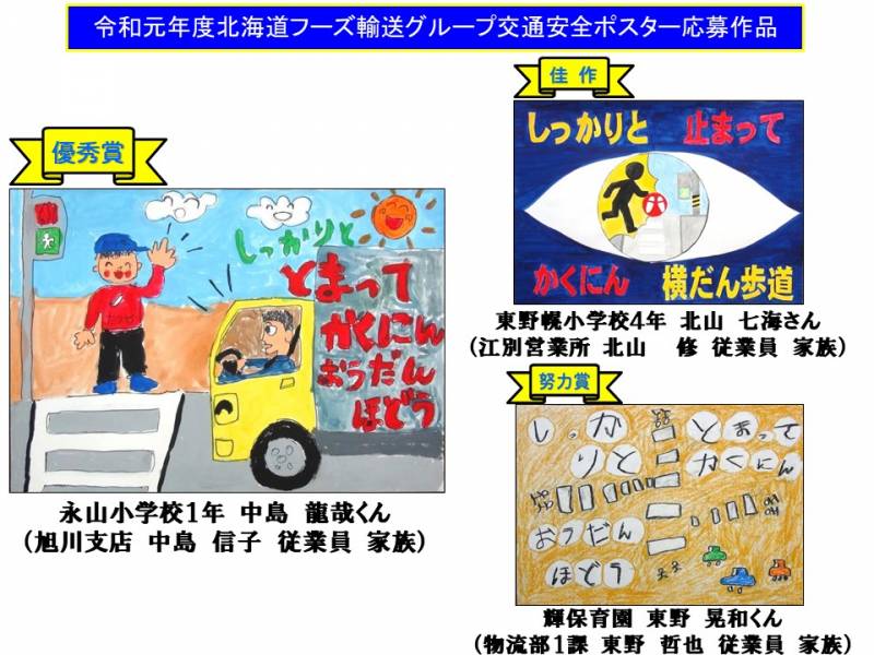 交通安全ポスターデザインコンクール | ＴＯＰＩＣＳ | 北海道フーズ 